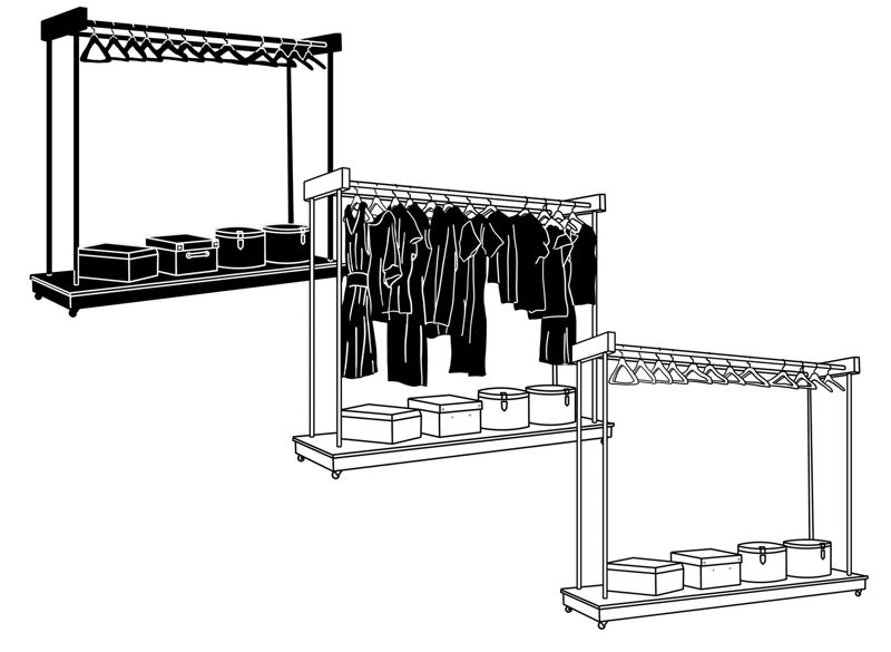drawing of clothes rack