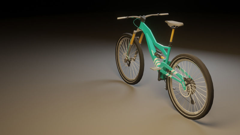 Full Suspension Mountain Bike - Low Poly 3D Model