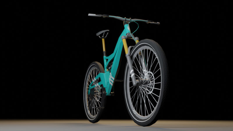 Full Suspension Mountain Bike - Low Poly 3D Model