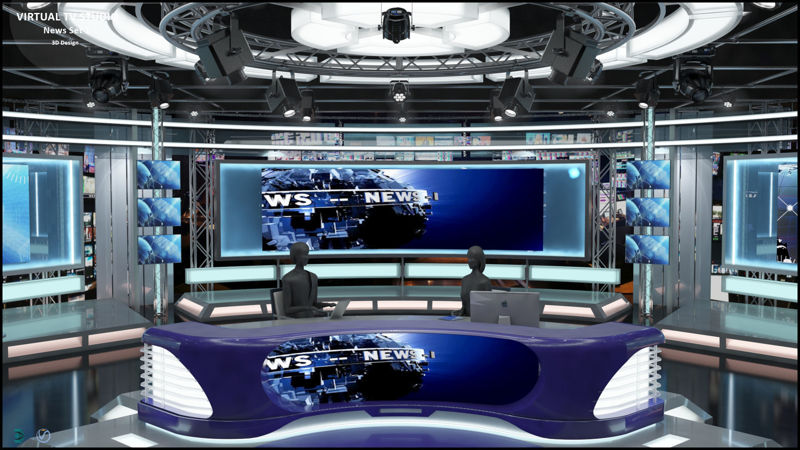 Virtual TV Studio News Set 1