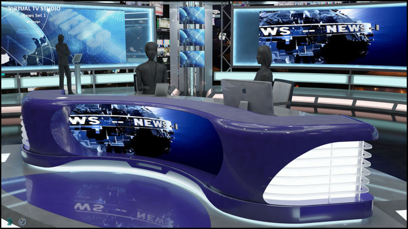 Virtual TV Studio News Set 1