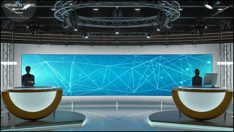 Virtual TV Studio News Set 3