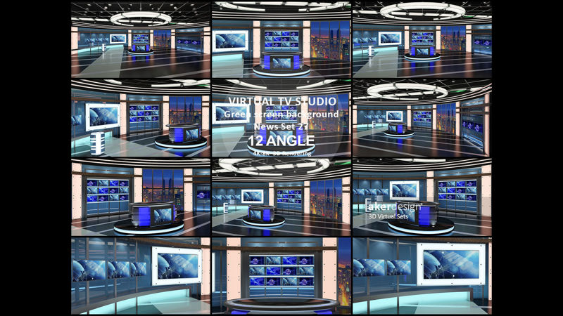 Virtual TV Studio News Set 27