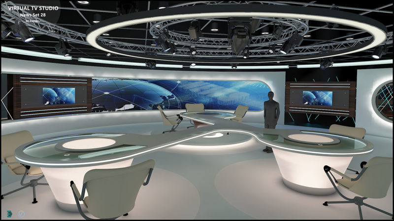 Virtual TV Studio News Set 28 3d model