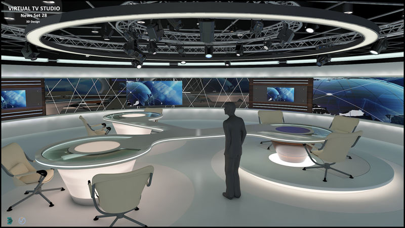 Virtual TV Studio News Set 28 3d model
