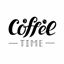 Coffee time digital hand lettering. Logo for business