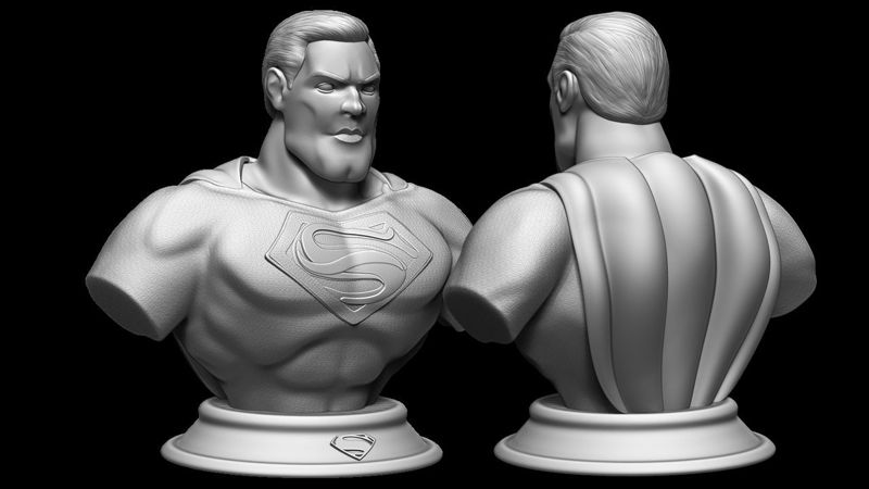 JL Superman Bust 3D print model