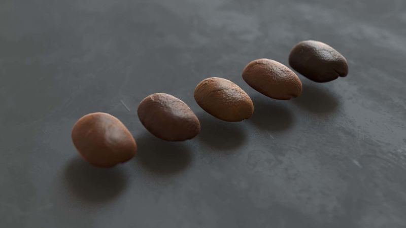 Coffee beans 3D model