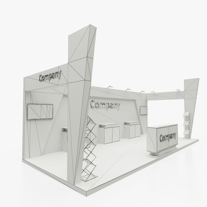 Exhibition stand back wall only 3d model