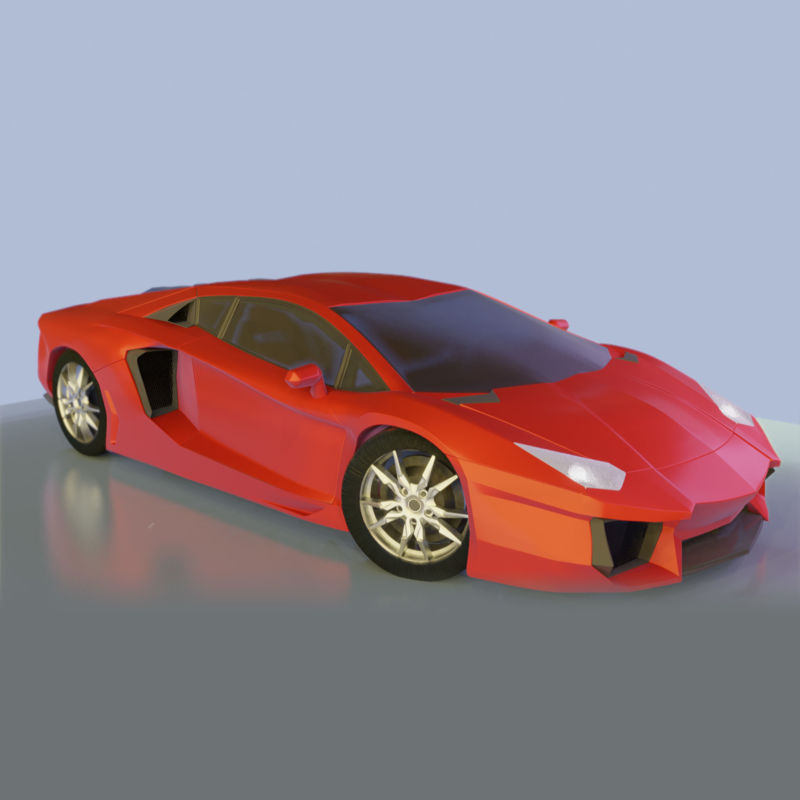 Sports car - lamborghini aventador 3d model