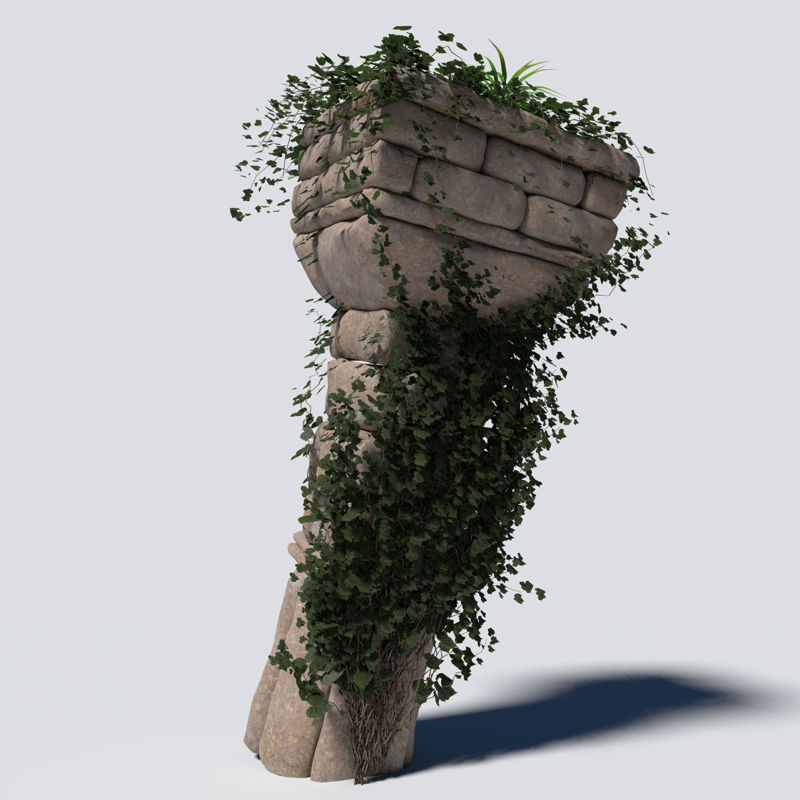 Overgrown Column 3d model