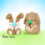 Bunnies ice cream time png