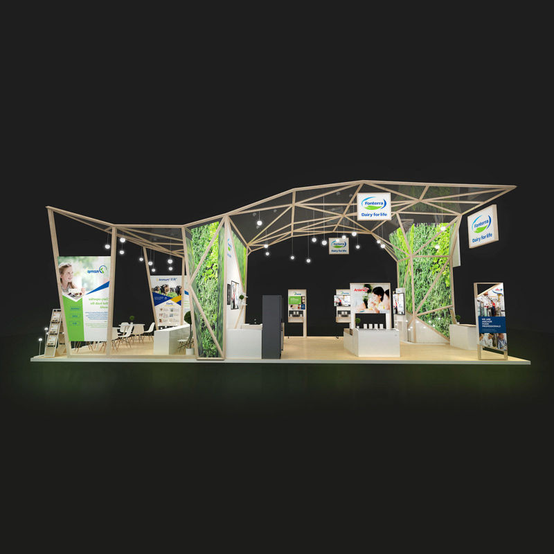 Food Agricultural milk exhibition booth design 3d model