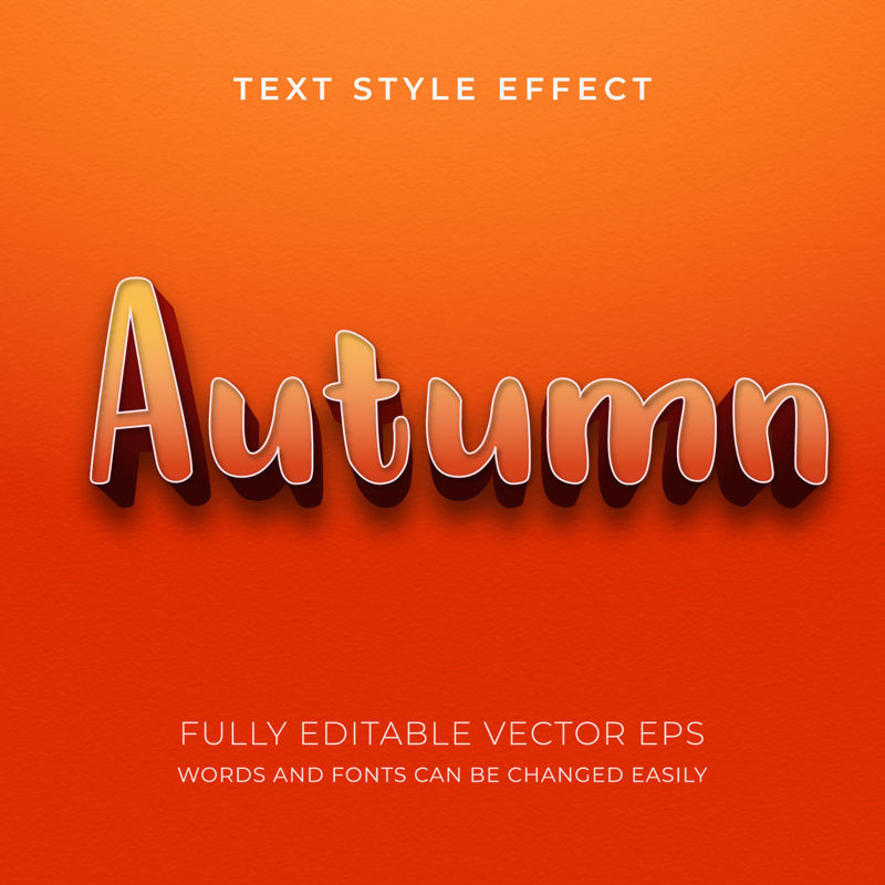 Autumn Seasonal 3D Editable Text Style Effect