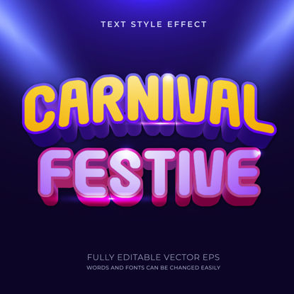Carnival and festive 3D Editable Text Style Effect