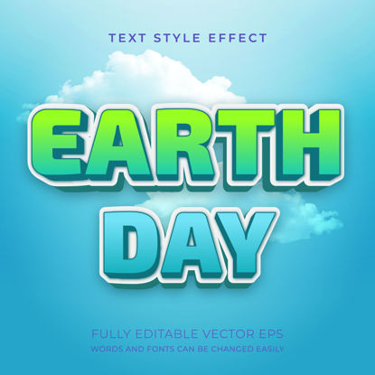 Earth Day Natural Blue Editable Text Style Effect
