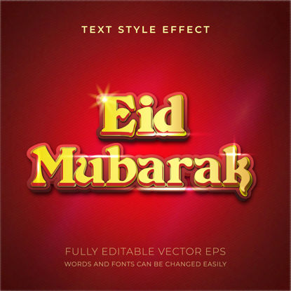 Eid Mubarak Luxury 3D Editable Text Style Effect with spark