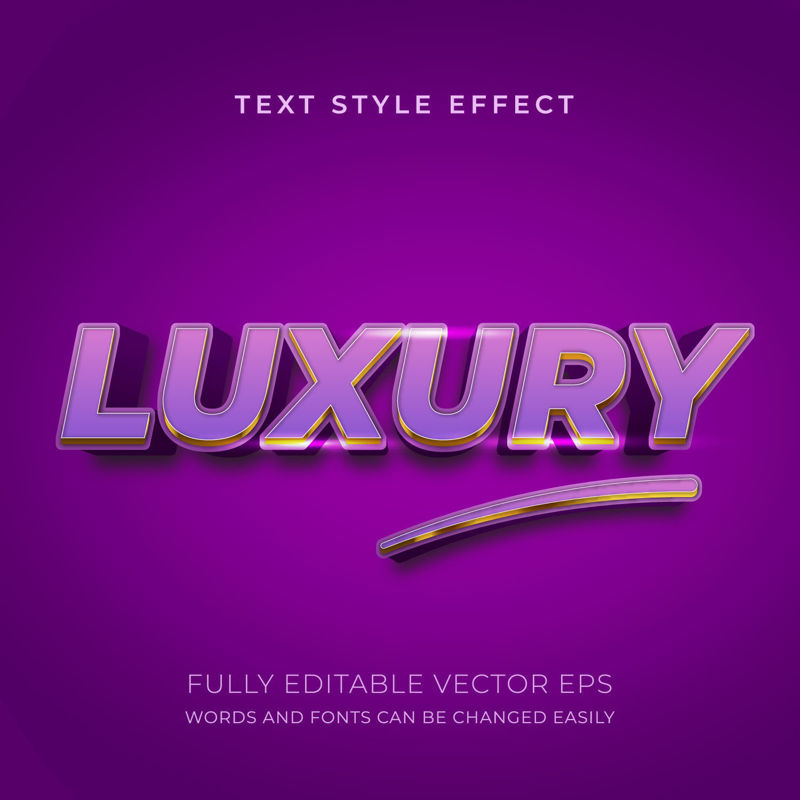 Luxury Violet 3D Editable Text Style Effect