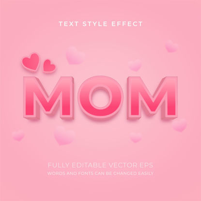 Mom 3D Editable Pink Text Style Effect with lovely background