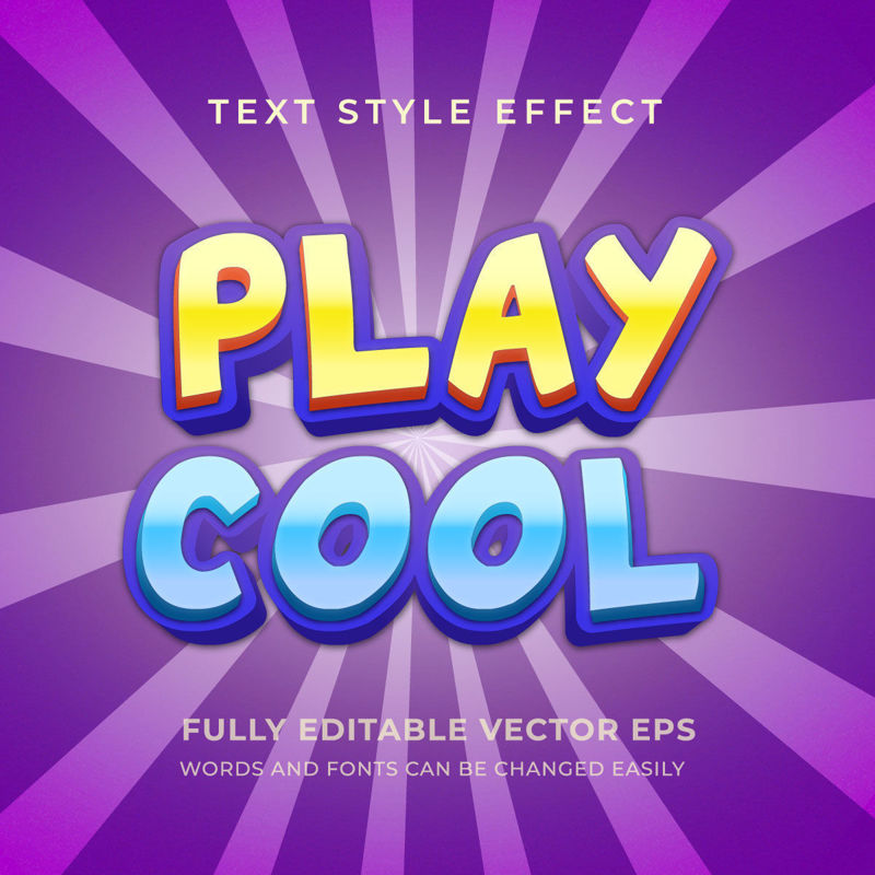 Play Cool Editable Multi color Text Style Effect