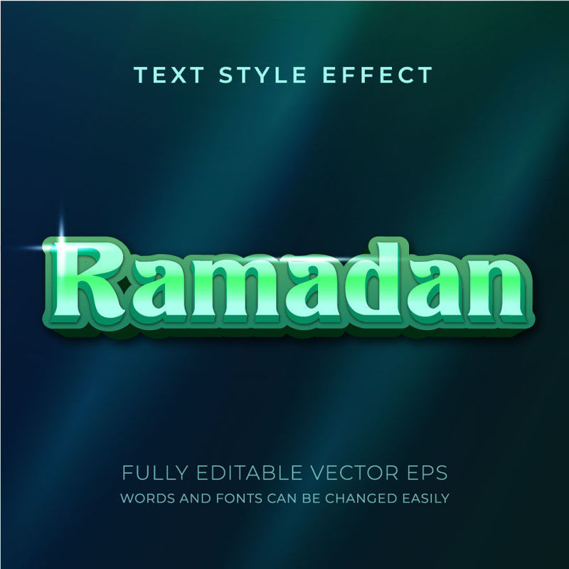 Ramadan Kareem Luxury Green Editable Text Style Effect