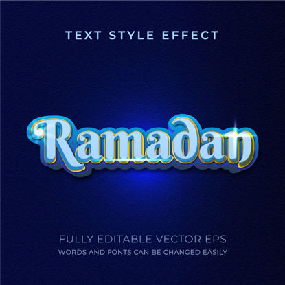 Ramadan Luxury blue and gold Editable Text Style Effect
