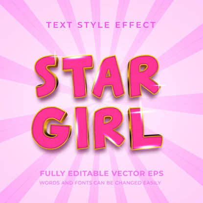 Star Girl Pink Luxury Editable Text Style Effect