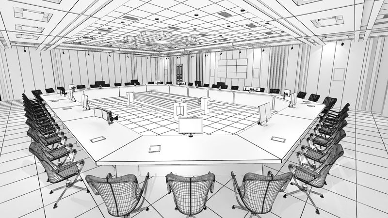 Meeting Room 3d model 1