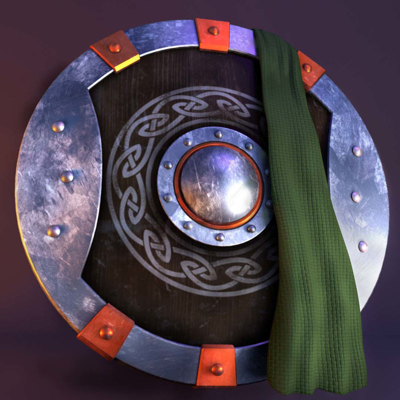 3D Viking shield texture and model