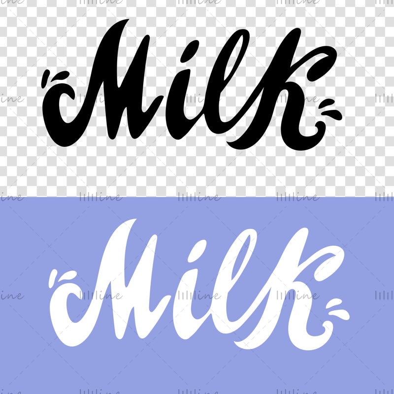 Milk hand lettering Digital download Lettering for printing Business logo for product
