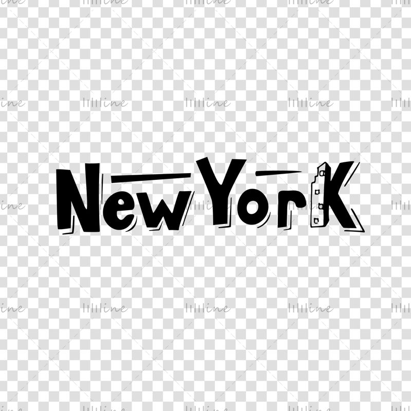 New York hand lettering. Digital download. Lettering for printing. Logo for travel agency, booklet, pamphlet, advertising booklet