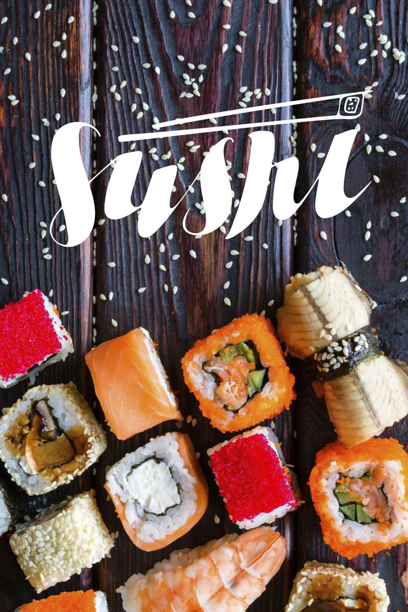 Sushi hand lettering Digital download Lettering for printing Business logo for product