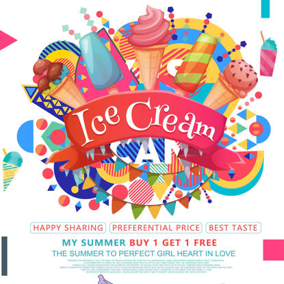 Poster di serie di gelato in stile pop