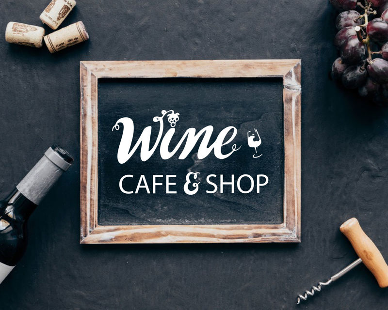 Wine cafe and shop. Hand lettering Digital download Lettering for printing Business logo for product
