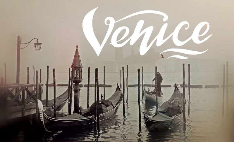 Venice hand lettering. Digital download. Lettering for printing. Logo for travel agency, booklet, pamphlet, advertising booklet