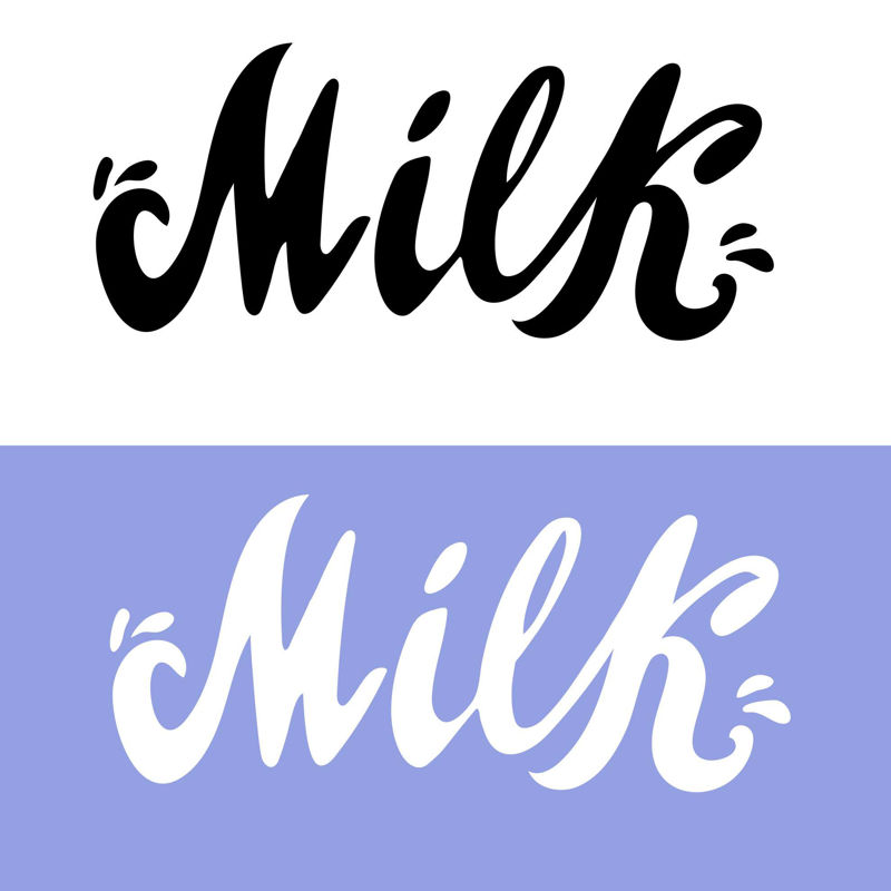 Milk hand lettering Digital download Lettering for printing Business logo for product