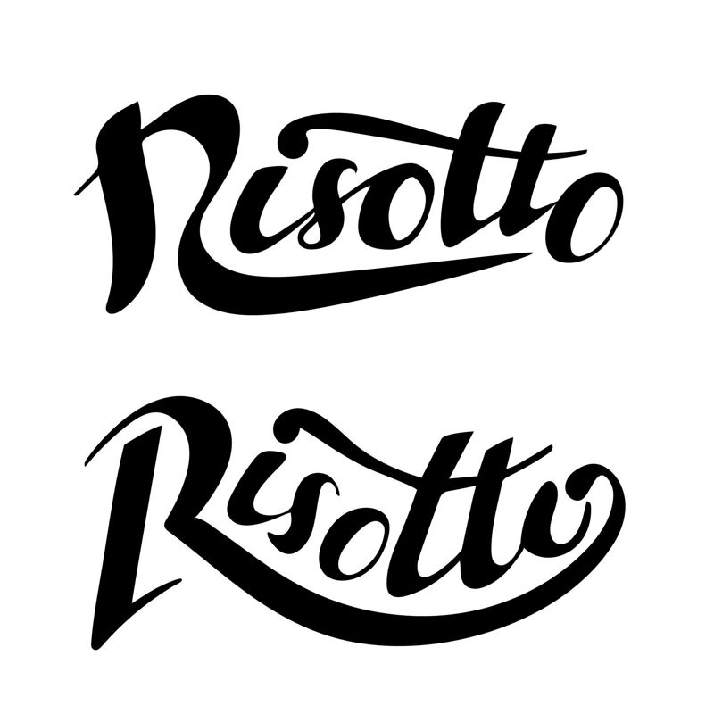 Risotto. Hand lettering Digital download Lettering for printing Business logo for product
