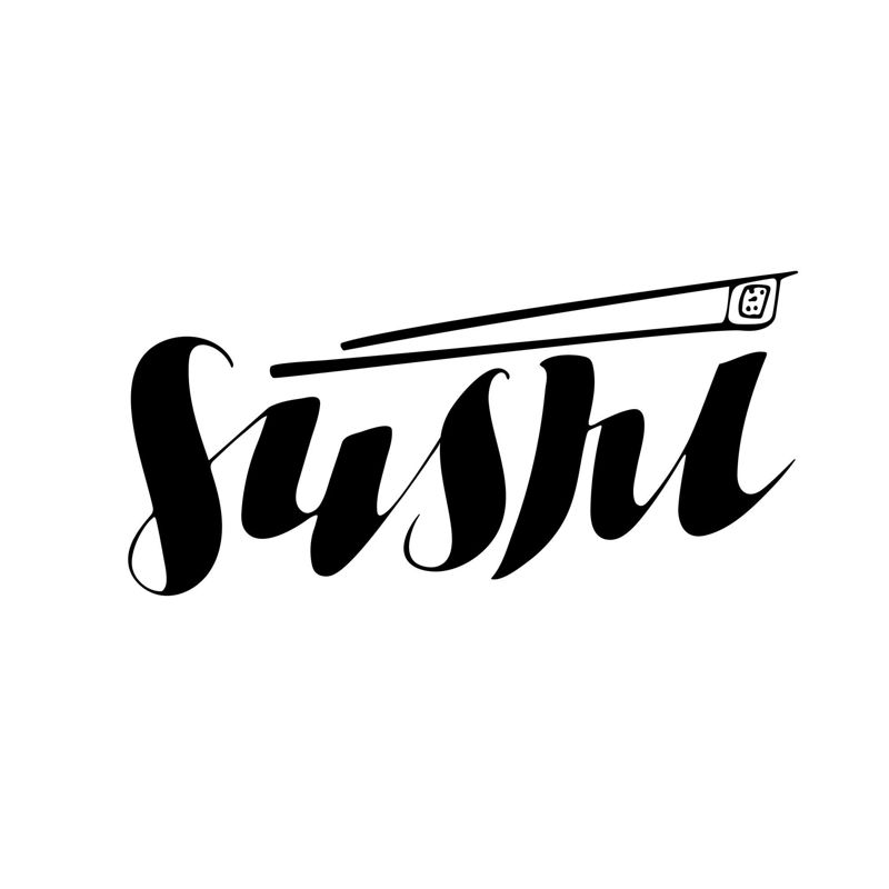 Sushi hand lettering Digital download Lettering for printing Business logo for product