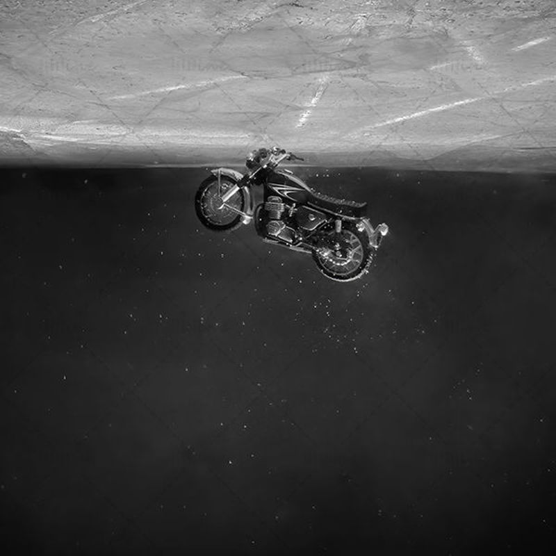 Motorcycle In the water photos
