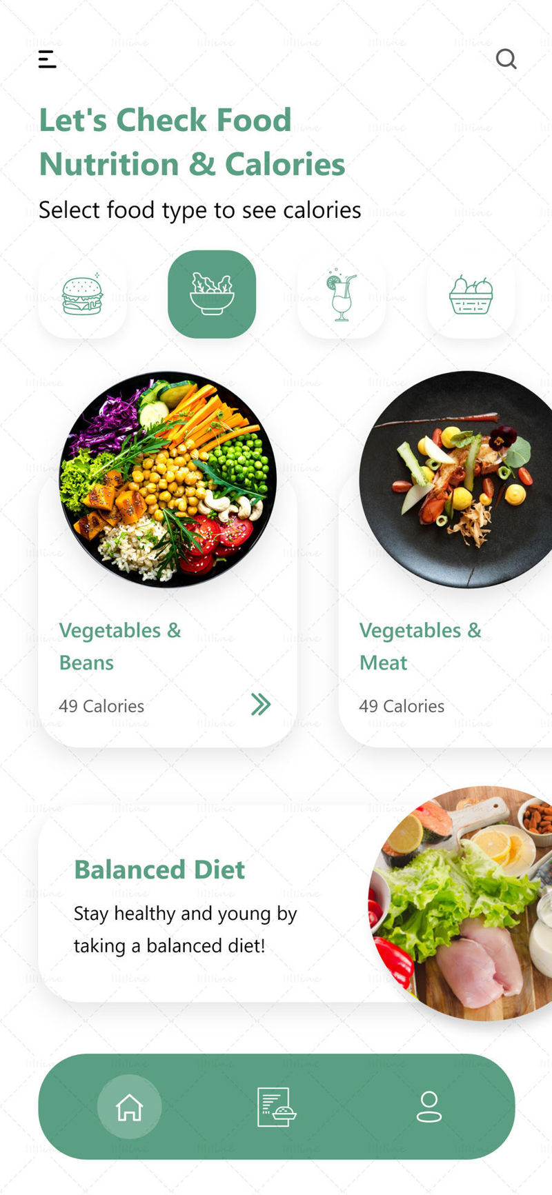 Nutrition App Design UI UX