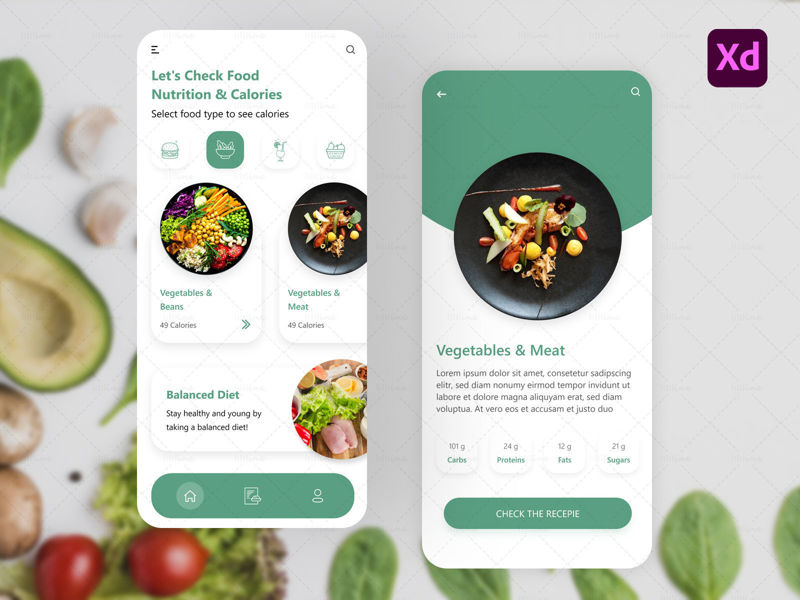 Nutrition App Design UI UX