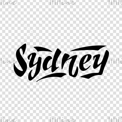 Sydney hand lettering. Digital download. Lettering for printing. Logo for travel agency, booklet, pamphlet, advertising booklet