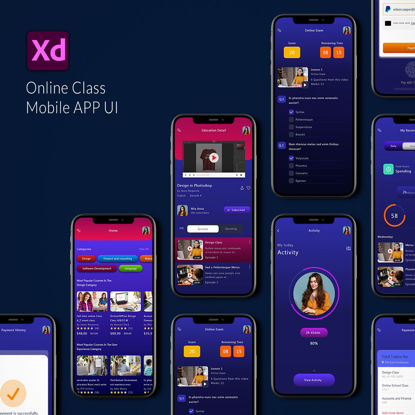 オンライン クラス - モバイル アプリの UI
