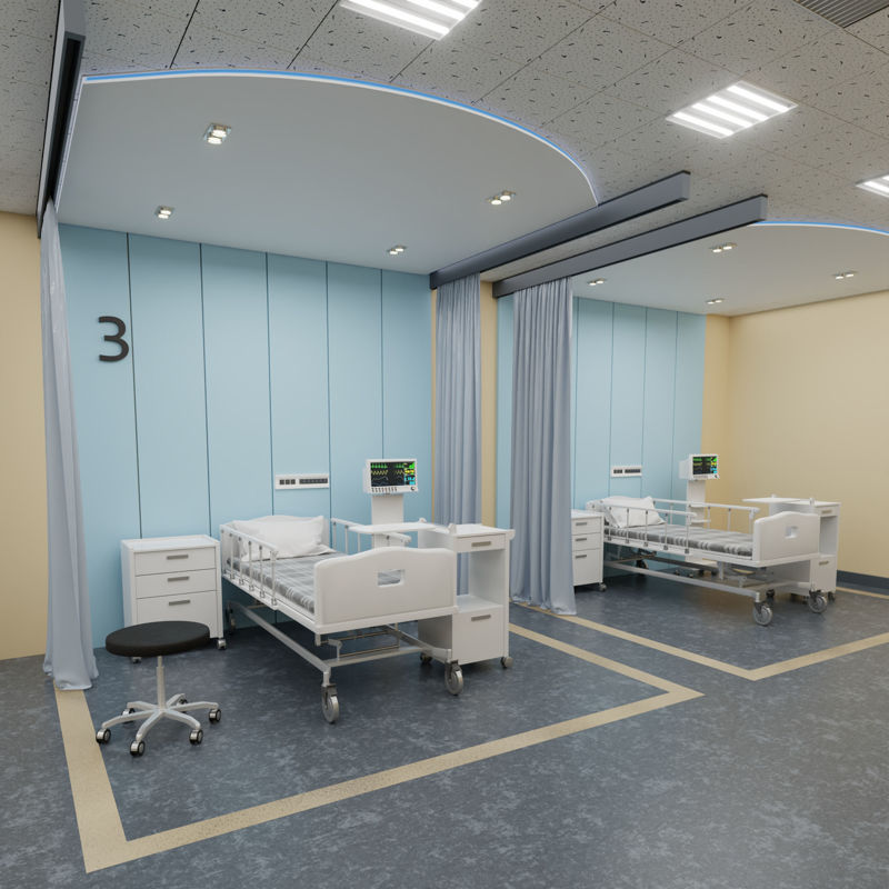 Hôpital ICU modèle 3D