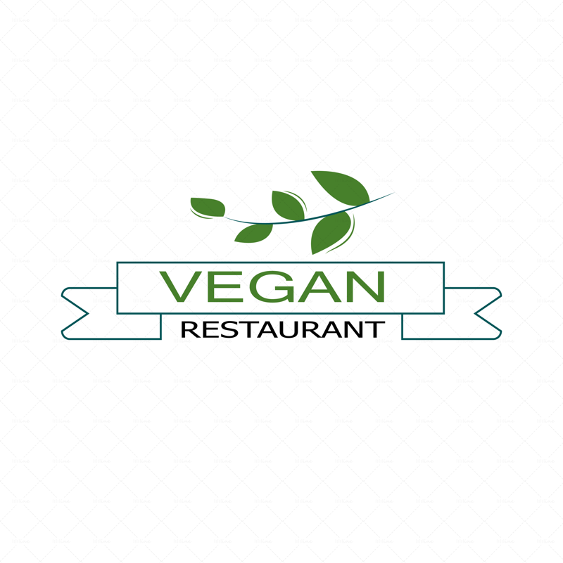 Vegan Restoran Vektor Dijital El Yazi Logo Llllline