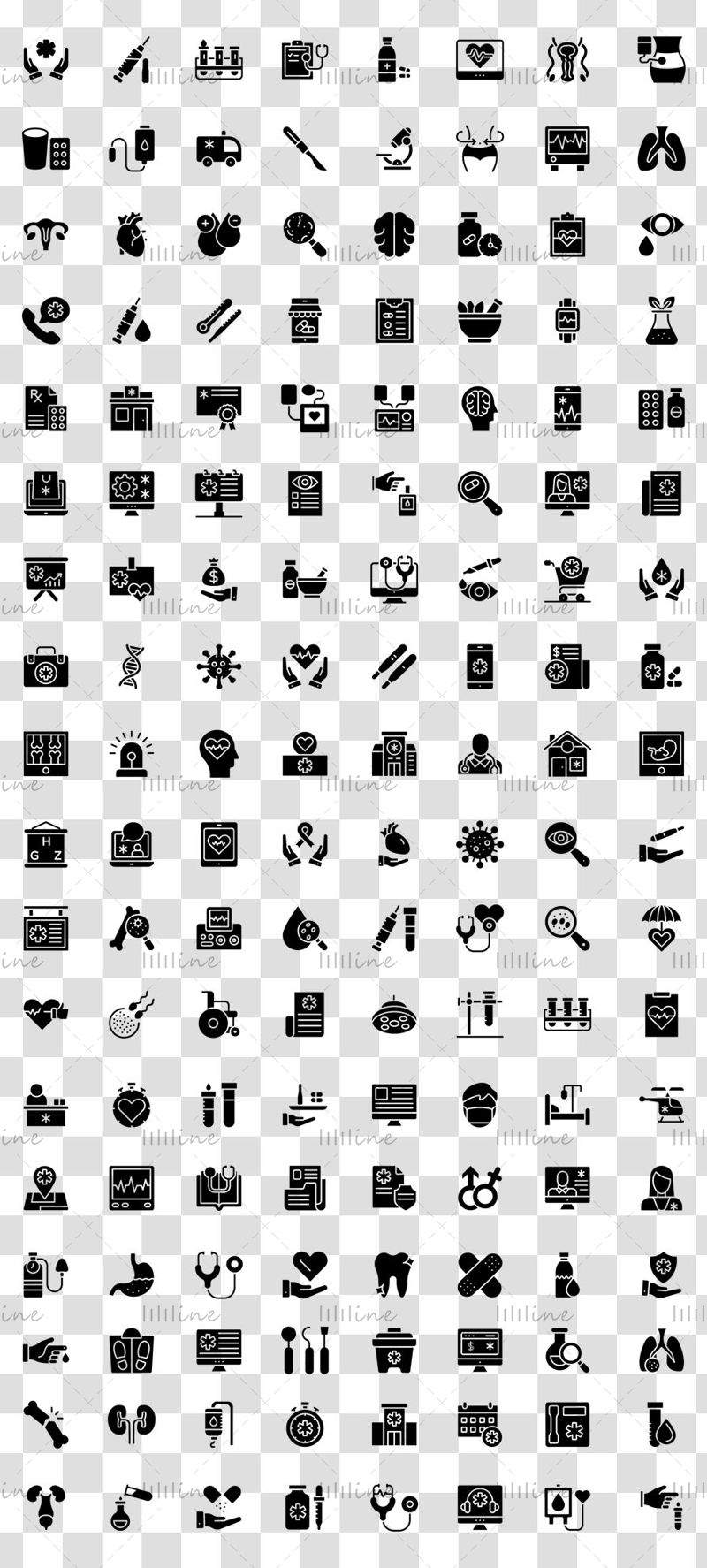 140+ Medical Linear Icons Pack