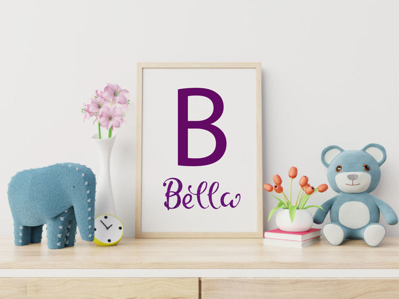 Bella digital hand lettered baby girl name