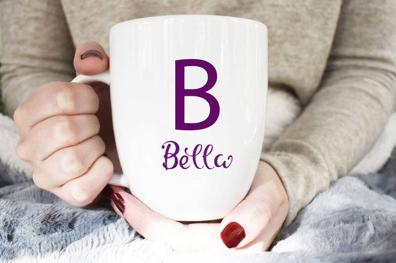 Bella digital hand lettered baby girl name
