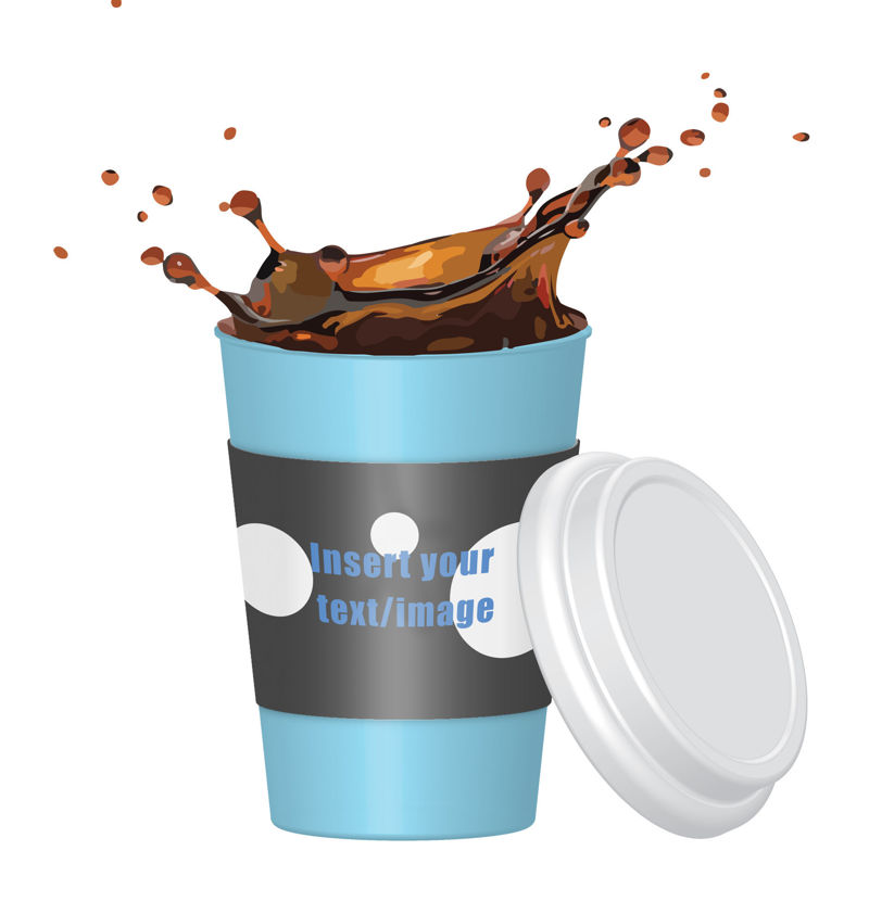 Maquette d'éclaboussure de tasse à café PSD