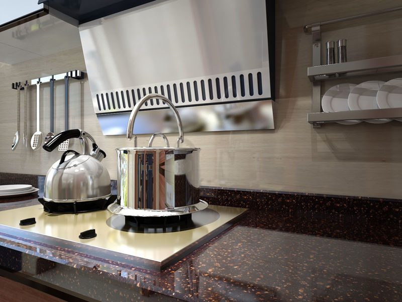 مطبخ مطعم نموذج ثلاثي الأبعاد نوع المشهد